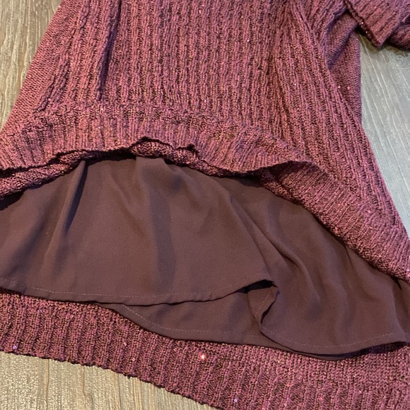 Apt. 9 ladies deep plum/burgundy sweater with sparkles. Size small. - Picture 6 of 10